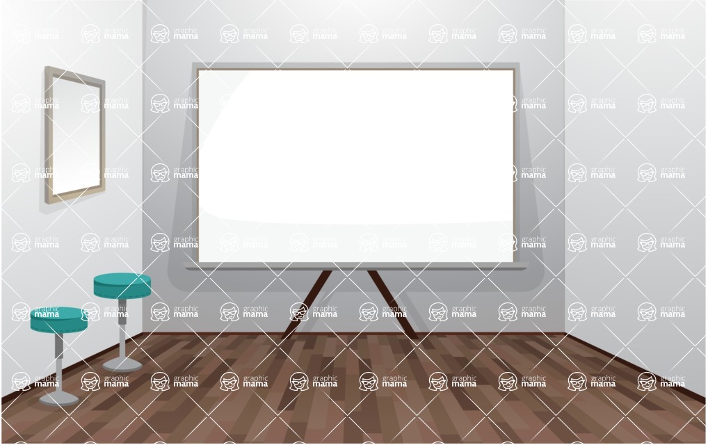 Room Backgrounds Vector Collection - Vector Office Room with Whiteboard